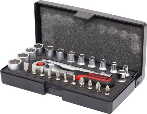 KS Tools Steckschlüsselsatz 1/4 Zoll, 26-teilig, Chrome Vanadium, Silber - Bild 1
