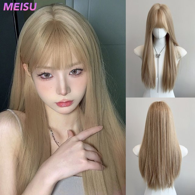 MEISU Perücke, synthetisch, platin, glatt, Damen - Bild 1