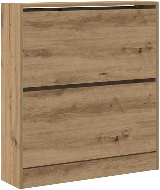 vidaXL Schuhschrank Räuchereiche in modernem Design aus Holzwerkstoff, Farbe Braun, B/T/H: 80 x 21 x 87,5 cm - Bild 1