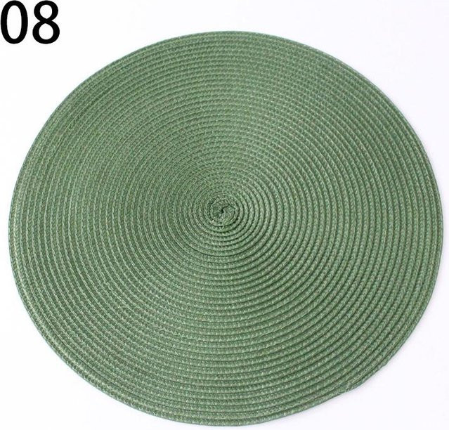 Runder gewebter Platzset Tischmatte aus PP im modernen Stil, Hitzebeständiger Untersetzer für Schüsseln und Kaffeetassen, Durchmesser: 38 cm - Bild 1