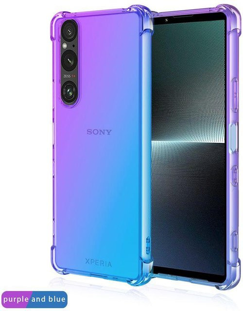 Stoßfeste Silikon TPU Schutzhülle mit Farbverlauf für Sony Xperia 1 VI, 10 V, 5 V, 5 IV und 5 III in Transparent Multicolour - Bild 1