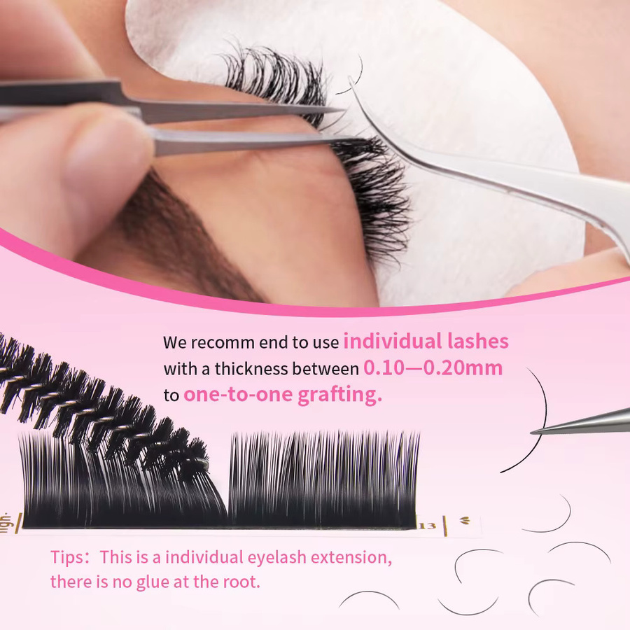 JEMEDO Einzelwimpernverlängerungen, 16 Reihen, B/C/D Curl, Unisex - Bild 2
