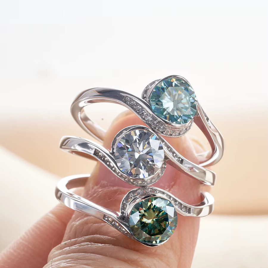 JoyceJelly Ring, 925 Silber, Moissanit, Damen - Bild 2