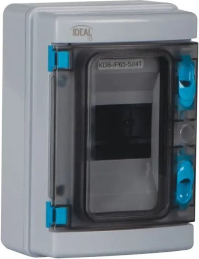Kanlux Verteiler Sicherungskasten KDB IP65 Aufputz aus ABS-Kunststoff, grau, 4-Module - Bild 1