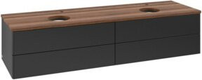 V&B Waschtischunterschrank Antao mit Beleuchtung ohne Frontstruktur, Farbe: Schwarz, B/T: 160 x 50 cm - Bild 1