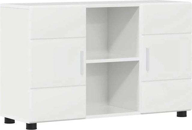 vidaXL Sideboard FLORIN mit Regal in Hochglanz Weiß, B/T/H: 88,5 x 30,5 x 55,5 cm - Bild 1
