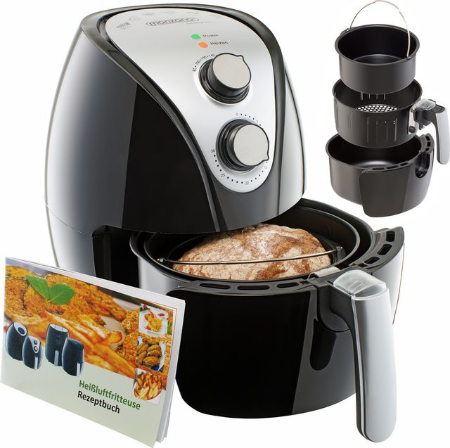 MONZANA 9in1 Heißluftfritteuse und Brotbackautomat in Schwarz mit 3,6 l Volumen - Bild 1