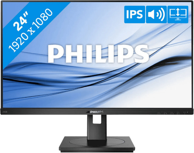 Philips 242B1G/00 LCD-Monitor Full HD IPS Display in Schwarz mit 60,5 cm (23,8 Zoll), HDMI, USB-A, DisplayPort und USB-C - Bild 1
