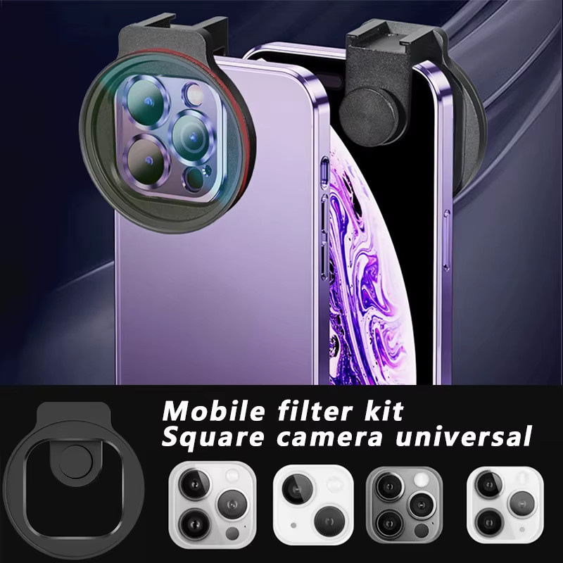 OBKEY Mobile Universal Clip Handy Filter Set mit CPL Filter und Sternenlicht Effekt in Schwarz und Gold für Nikon Sony Canon Kamera Objektive - Bild 3