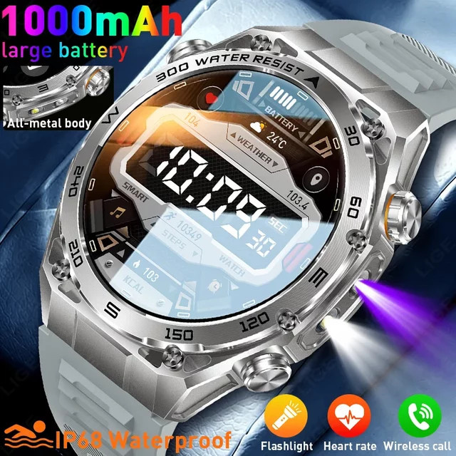 LIGE Smartwatch, Silber, Edelstahl, Silikon, 5 ATM, Herren - Bild 1