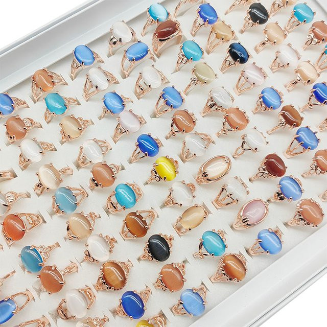 OWLMS Fingerringe, Opal, blau, Damen - Bild 1