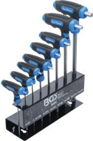 BGS T-Griff-Schlüssel-Satz Innensechskant aus Chrom-Vanadium, 8-teilig, 2-10 mm, Blau - Bild 1