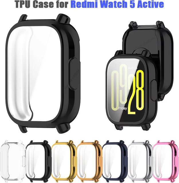 Xiaomi Displayschutzhülle Redmi Watch 5 Active, TPU, Schwarz - Bild 1