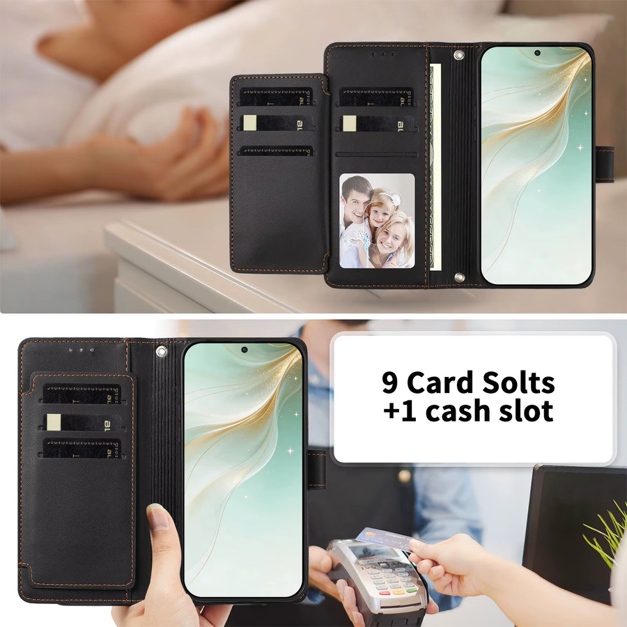 PU-Leder-Handyhülle für Xiaomi POCO X8 Pro Max F8 Ultra F7 M8 M7 C65 mit Handgelenkschlaufe, Kartenfächern und Brieftaschenfunktion in Schwarz oder Lila - Bild 6