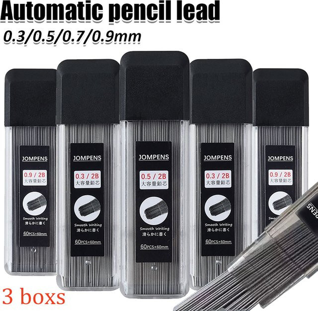 MROOFUL 2B Automatische Bleistiftminen Set, 3 Boxen, Schwarz, für Skizzieren und Zeichnen - Bild 1