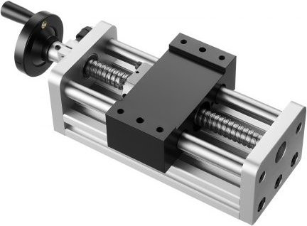VEVOR Linearantrieb mit 100 mm Hub, C7 Hochpräzision Kugelgewindetrieb und Doppelachse, CNC-Linearführungsschiene in Silber mit manuellem Handrad für CNC-Fräsmaschinen XYZ-Achse - Bild 1