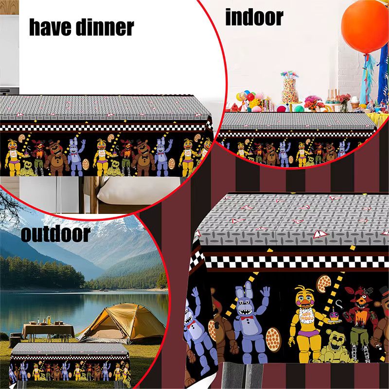 Five Nights at Freddy's Tischdecke im Cartoon-Design, Multicolor Party-Dekoration - Bild 4
