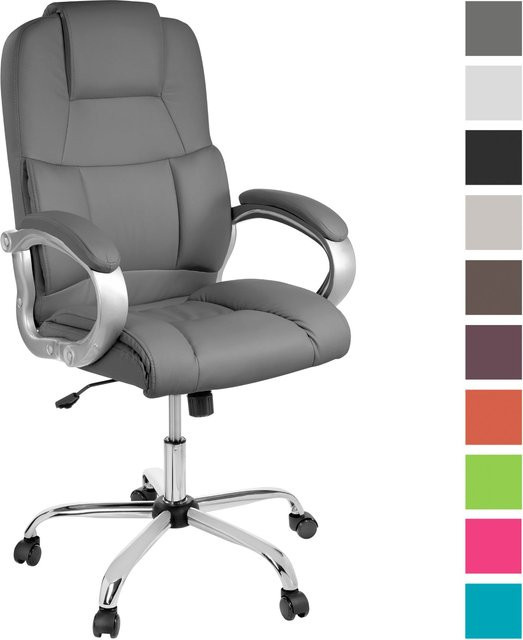 TPFLiving Premium XXL-Bürostuhl DENVER Executive Chair aus Kunstleder in Grau, belastbar bis 210 kg - Bild 1