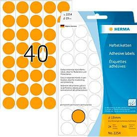 HERMA Klebepunkte Markierungspunkte in Orange, Ø 19 mm, 960 Stück aus FSC-Papier - Bild 1