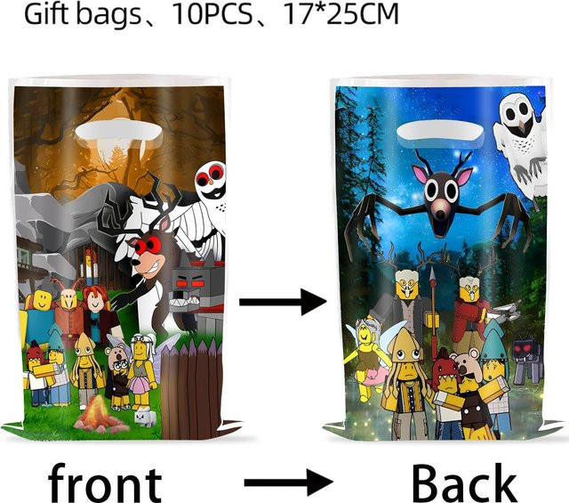 TableJoy Mitgebseltüten Roblox 99 Nächte im Wald Thema für Kinder Geburtstag Süßigkeitentaschen Mehrfarbig - Bild 1