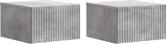 vidaXL Wandmontierter Nachttisch im Vintage-Design, 2er-Set, Betongrau, B: 33 cm, T: 34,5 cm, H: 20 cm - Bild 1