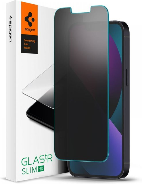 Spigen GlastR Slim Privacy Schutzfolie aus gehärtetem Glas für Apple iPhone 17e, iPhone 16e, iPhone 14 und iPhone 13 Pro, transparent - Bild 1