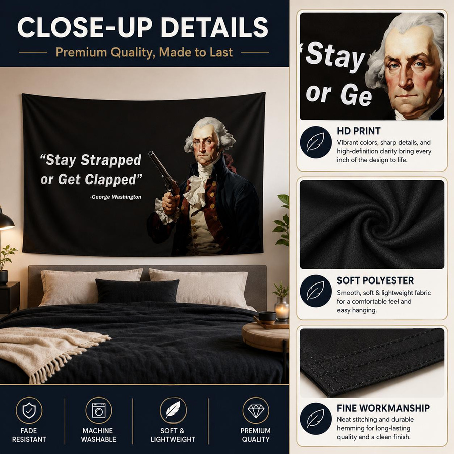 George Washington Meme Wandteppich von JMG Household Supplies, Schwarz, B x H: 40 x 60 cm - Bild 4
