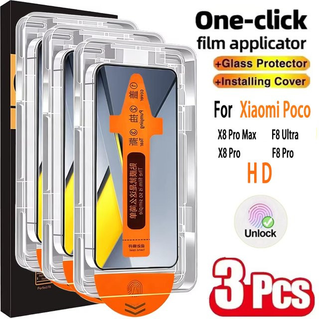 Xiaomi Displayschutzfolie aus gehärtetem Glas für Poco F8 Pro X8 Pro F8 Ultra X8 Pro Max, transparent, staubfreie Installation - Bild 1