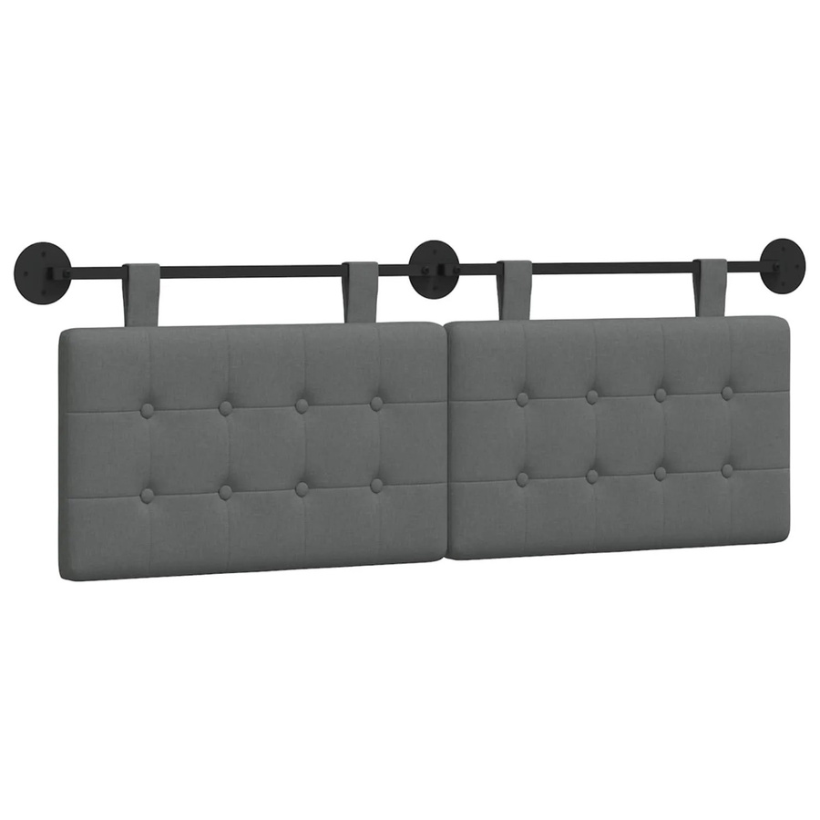 vidaXL Hängendes Kopfteil in Dunkelgrau aus Stoff für dein Schlafzimmer, Breite: 150 cm, Höhe: 55 cm, Tiefe: 5 cm - Bild 2