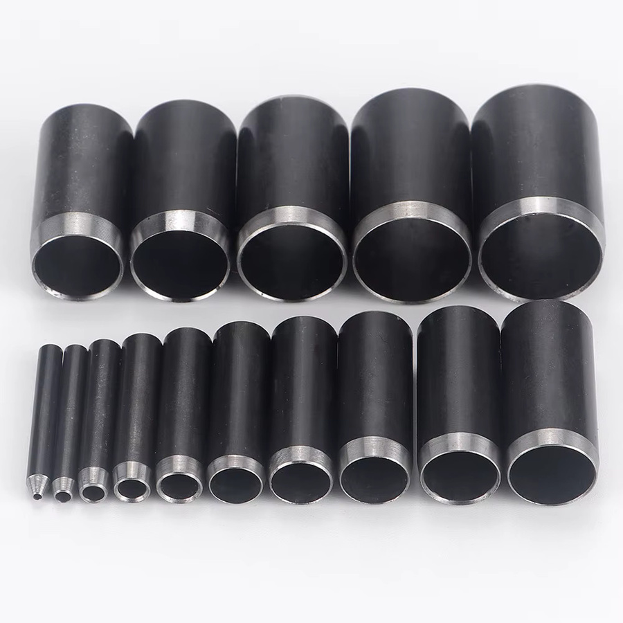 QJH Lochstanzer Set aus Stahl in Schwarz für DIY-Lederarbeiten mit 1–15 mm runden Hohlstahlbohrern - Bild 5