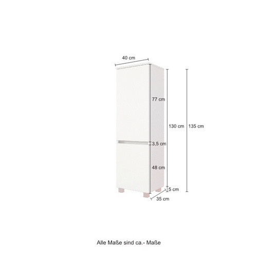 HELD MÖBEL Midischrank Baabe in Bunt und Braun, B/H/T: 40 x 130 x 35 cm - Bild 2