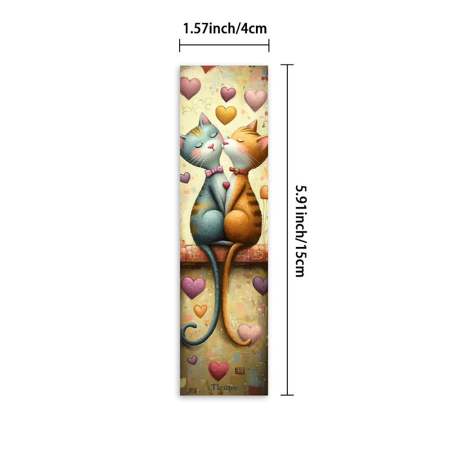 32 Stück Lesezeichen mit Herz-Katzen-Motiv in Multicolour für Schule und Lehrergeschenke - Bild 2