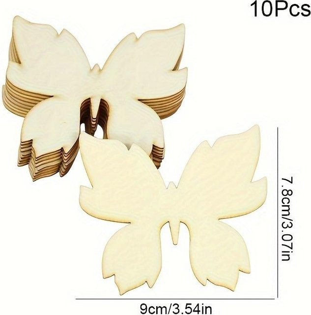 10 Stück unfertige Holzschmetterlinge in Beige zum Bemalen für DIY-Bastelarbeiten von TuiYing-003 Jewelry & Bijouterie - Bild 1