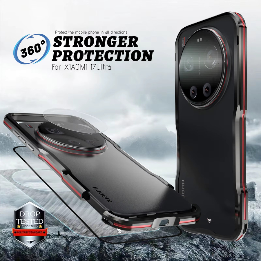 Stoßfeste Metall-Bumper-Case aus Aluminium für Xiaomi 17 Ultra, Xiaomi 15 Ultra und Xiaomi 15 Pro in Grün - Bild 4