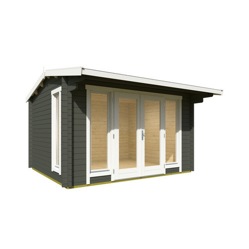 Lasita Maja Gartenhaus Jubilee in Grüngrau, B/H/T: 370 x 245,1 x 412,5 cm - Bild 3