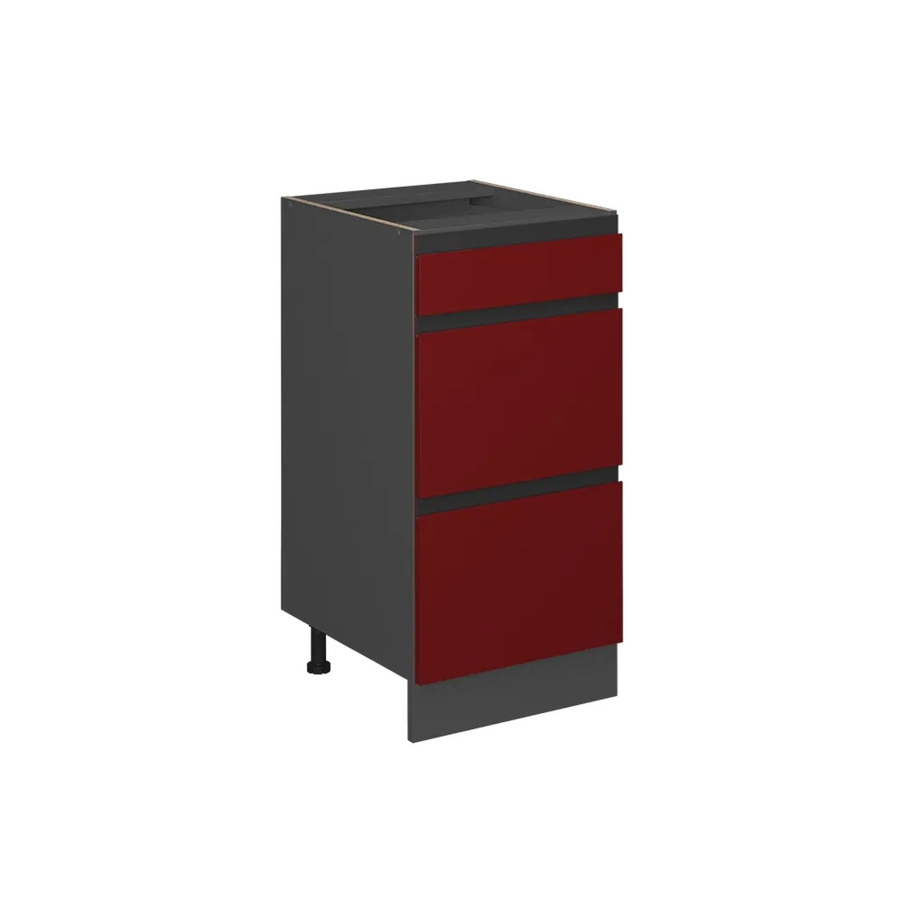 Vicco Küchenunterschrank R-Line J-Shape mit Schubladen in Anthrazit und Rot, Breite: 40 cm - Bild 3