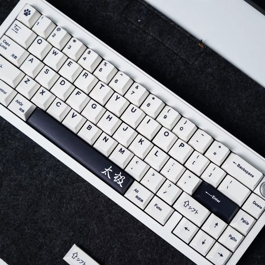 GMK Minimalistische Englische Tastenkappen in Weiß, 144 PBT-Tastenkappen mit Cherry-Profil und Farbsublimation für mechanische Tastaturen - Bild 2