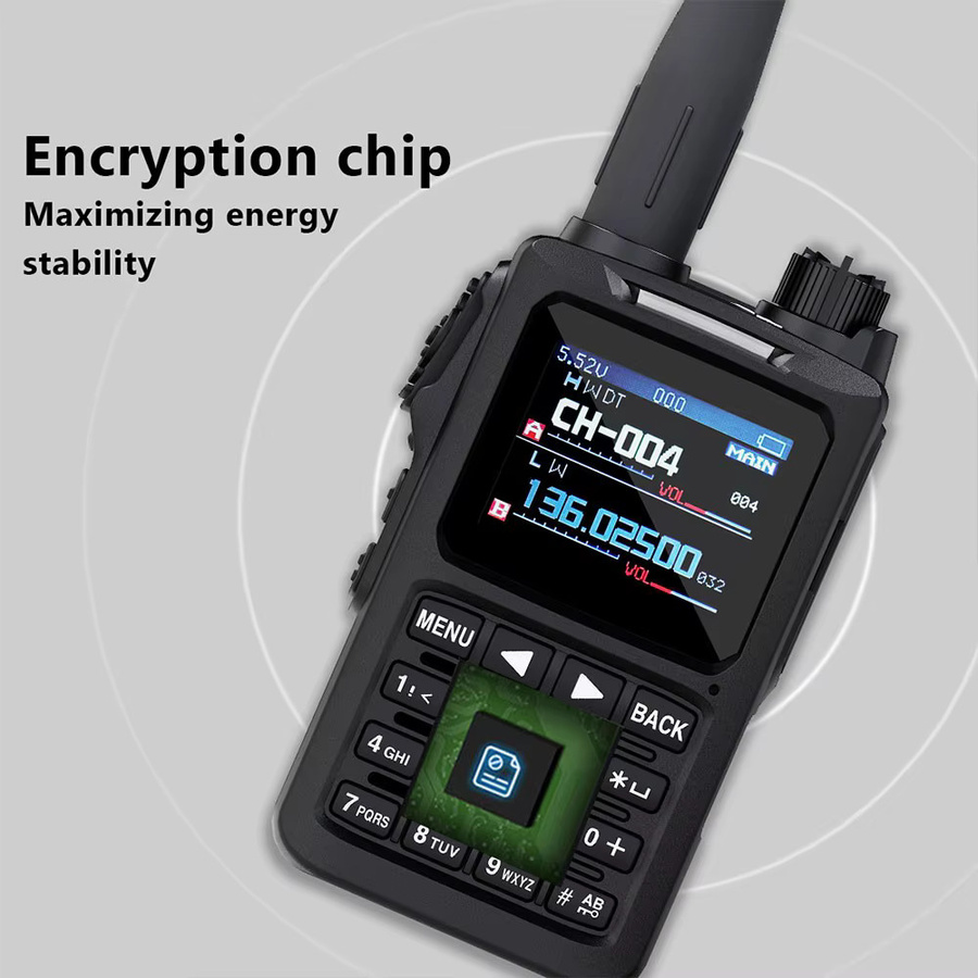 HamGeek FT-70 8W Vollband VHF UHF Funkgerät mit 1,77-Zoll-Display in Schwarz, IP54 wasserdicht - Bild 4
