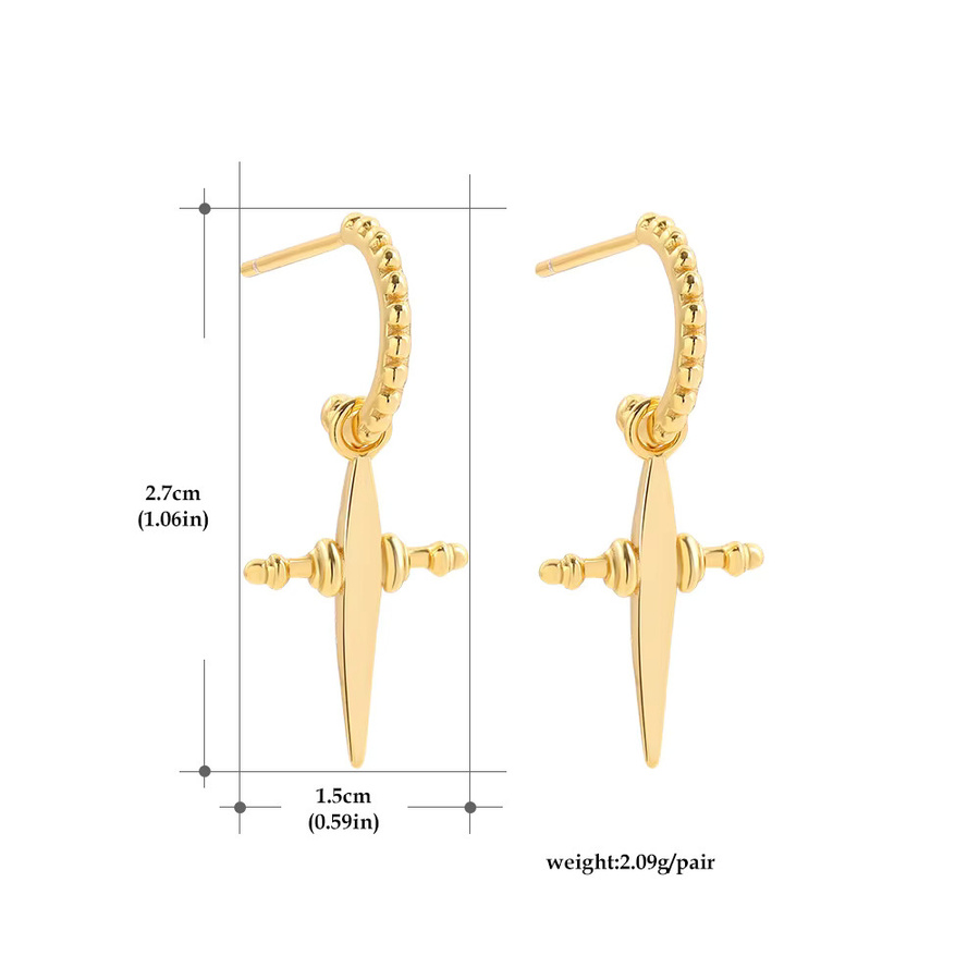 Erpels Ohrringe, vergoldet, Kreuzanhänger, Damen, Gold - Bild 2