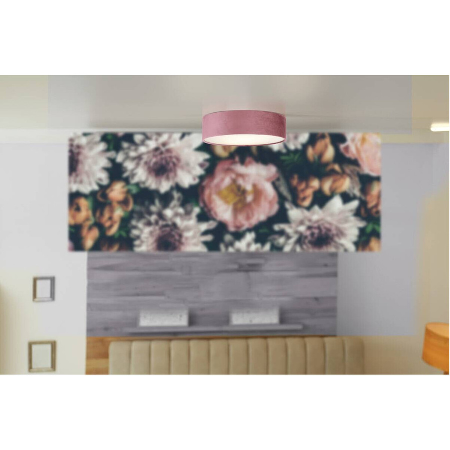 Searchlight Deckenleuchte Drum in Pink aus Stahl und Samt mit 2 E27 Fassungen, Durchmesser: 38 cm, Höhe: 10 cm - Bild 2