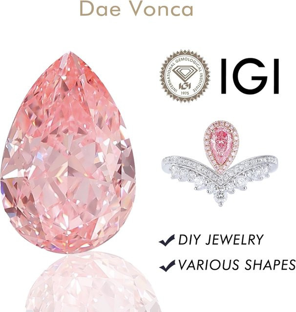 Dae Vonca Diamanten, rosa, Birnenschliff, im Labor gezüchtet, Unisex - Bild 1