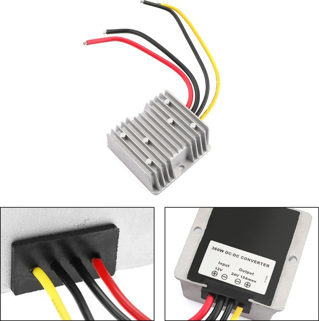Artudatech Wasserdichter DC/DC-Wandlerregler 12 V auf bis zu 24 V, 15 A, 360 W - Bild 1