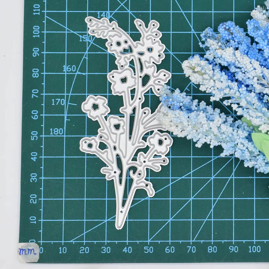 Metallstanzform Lange Hohle Blumenzweige für DIY Scrapbooking und Bastelarbeiten - Bild 3