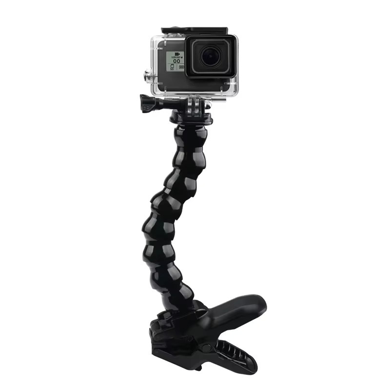 Jaws Flex Clamp Mount Schwanenhalshalterung in Schwarz für GoPro, SJCAM, AKASO, Insta360 und DJI Osmo Action Kameras - Bild 2