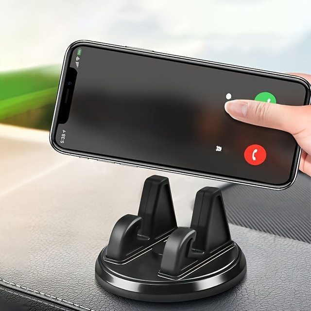 Universal 360 Grad rotierende Armaturenbretthalterung für das Auto, rutschfest und verstellbar, Farbe: Schwarz - Bild 1