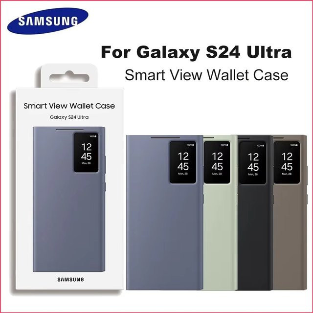 Samsung Galaxy S24 Ultra S-View Flip Smart Case mit LED-Abdeckung in Transparent/Grün - Bild 1
