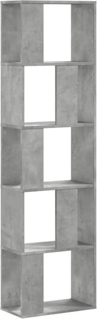 vidaXL Bücherregal mit 5 Böden aus Holzwerkstoff in Betongrau, B: 45 cm, T: 23,5 cm, H: 162,5 cm - Bild 1