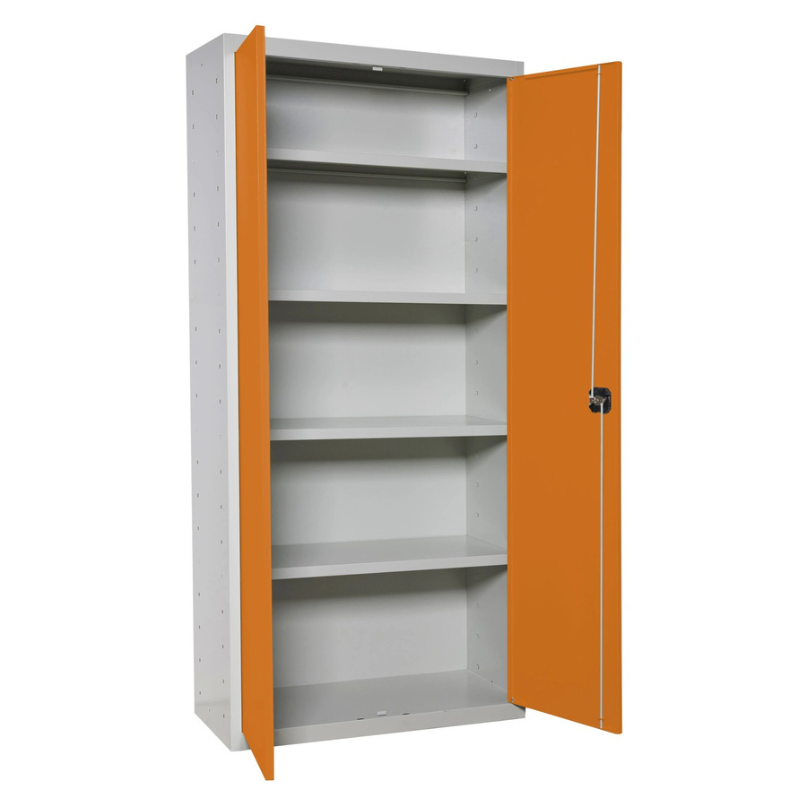 PROREGAL Stahlschrank AMEGO Metallschrank mit Flügeltüren in Orange-Grau, H x B x T: 180 x 60 x 40 cm - Bild 2