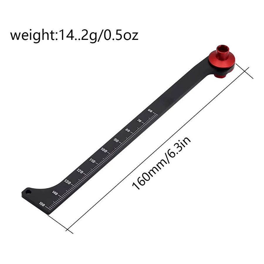 AJRC Universal Werkzeug Stoßdämpfer Reise Mess Lineal, Zubehör, Schwarz, Metall - Bild 2