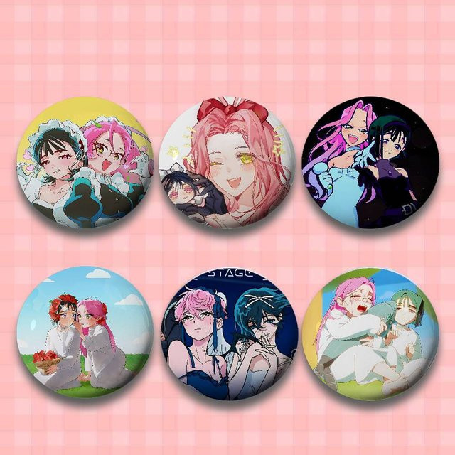 Abzeichen-Pins Love Mizi und Sua Anime Alien Stage-S, Unisex - Bild 1